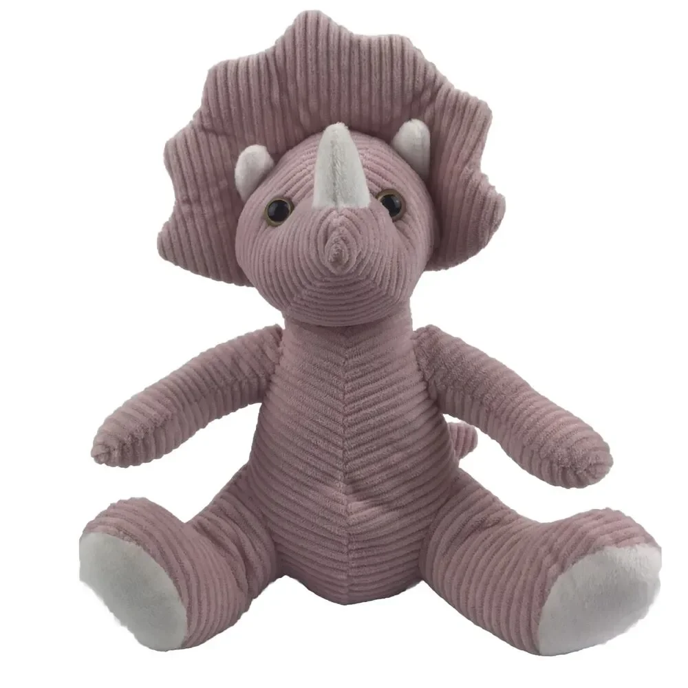 Naturally Kids Dinosaur Plush Pink Triceratops Ribbed Corduroy 10